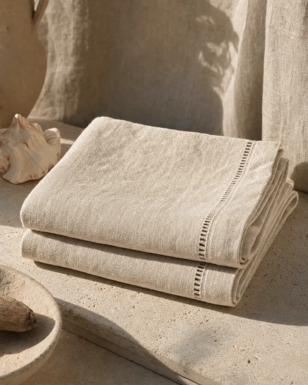 Stonewashed Linen Guest Towels. Heavyweight stonewashed linen, a pair.