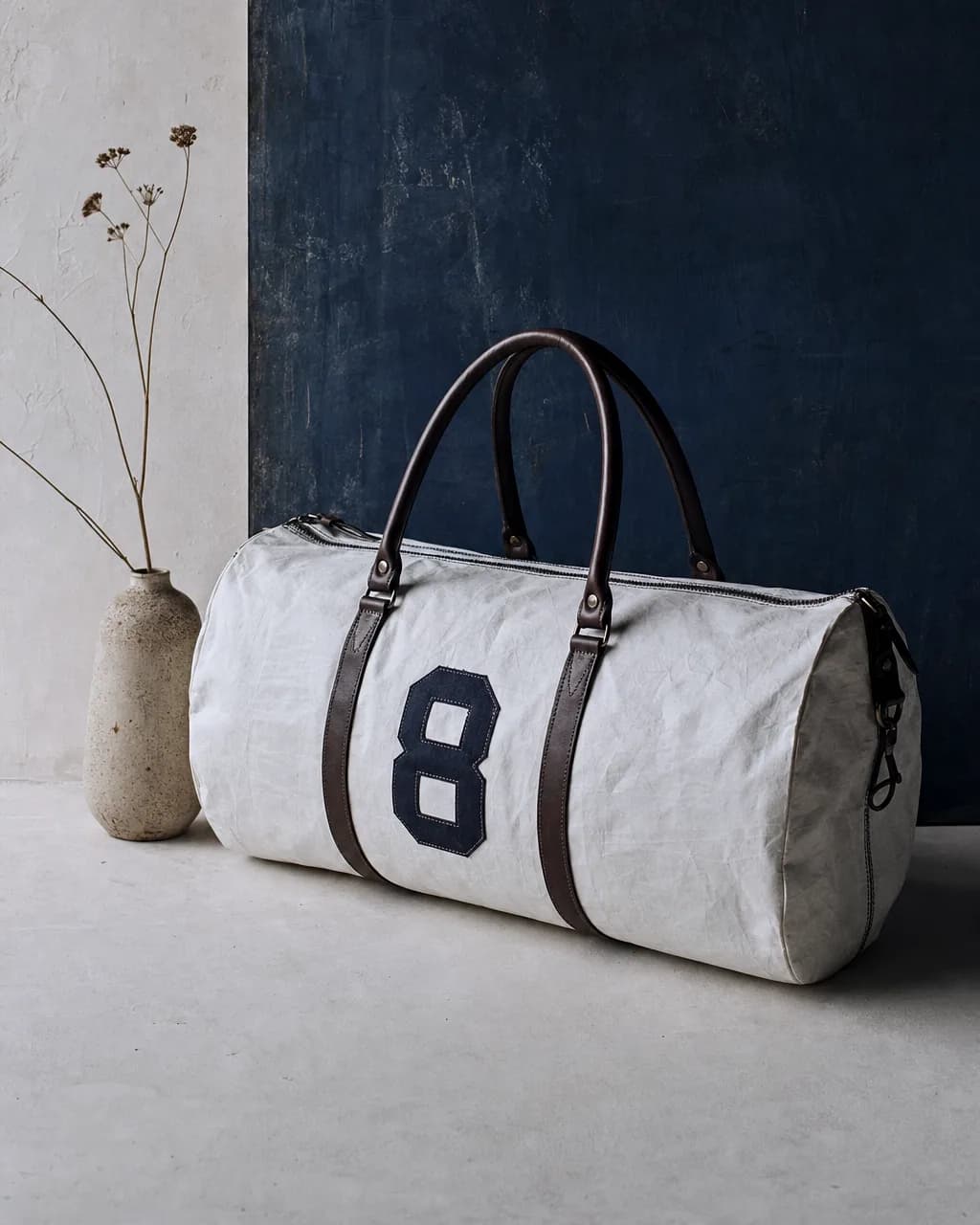 Sailcloth Weekender Bag. Recycled sailcloth and bridle leather, built for the ferry.